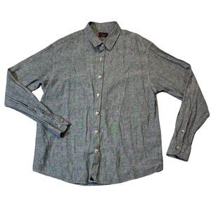 UNTUCKit mens XL gray regular fit 100% linen button up casual shirt EuC